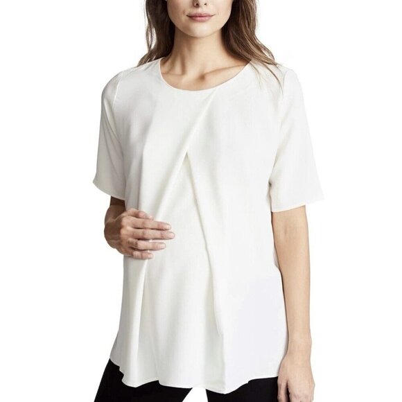 Hatch The Pullover Ivory Short Sleeve Blouse Maternity Women’s Size 0 / XS - Picture 1 of 10